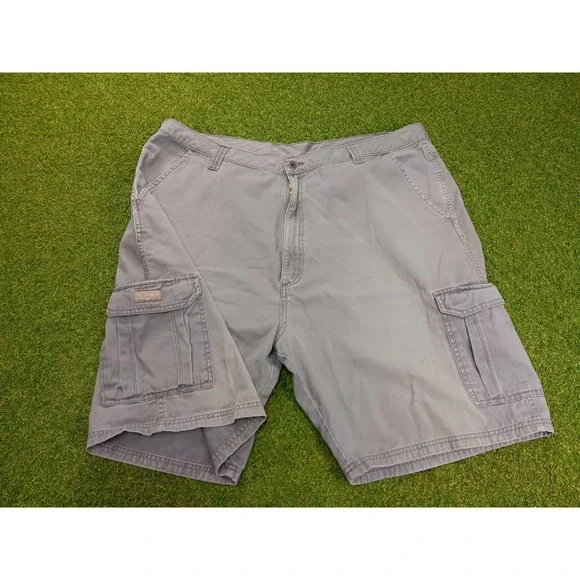 Wrangler Cargo‎ Shorts Mens 42 Gray Cotton Relaxed Fit Utility Outdoor
