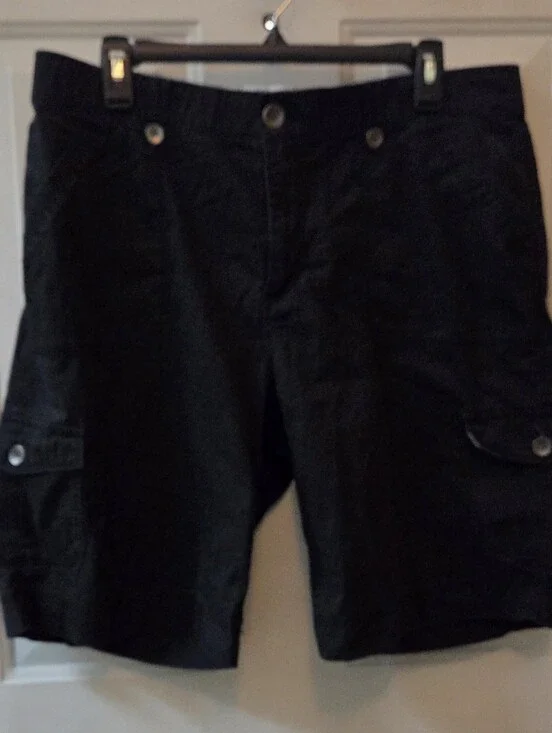 Lee Women's Black Cargo Shorts with Button Flap Pockets