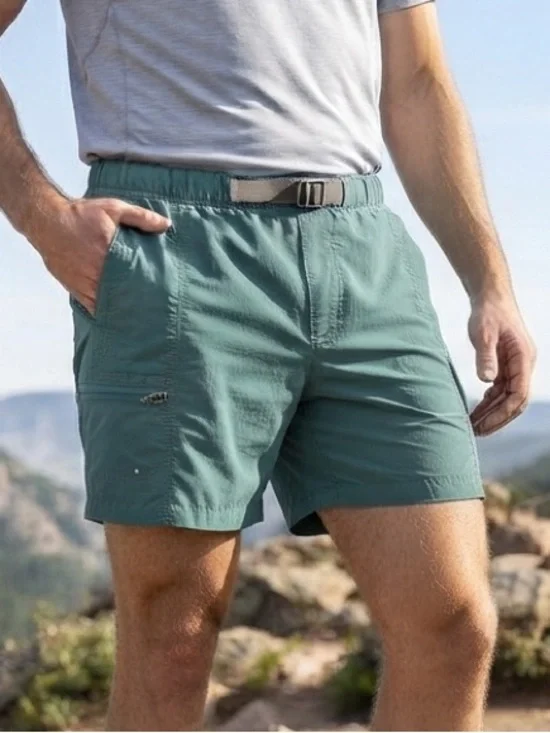 Columbia Green  Blue Cargo Shorts Lightweight Design Baggies Omni-shade