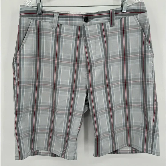TRAVIS MATHEW 123280 Plaid Polyester Rayon Spandex‎ Stretch Shorts size 34