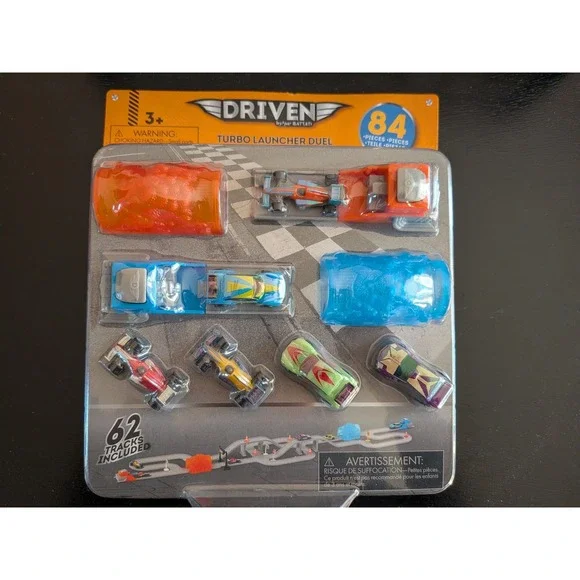 Driven by Battat Turbo Launcher Duel Pocket Series 84 Piece Track Set 6‎ Cars