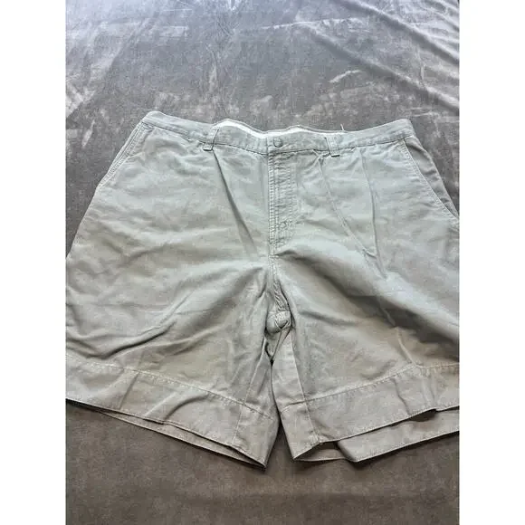 Columbia Chino Shorts Size‎ 40 Mens Tan Flat Front Cotton Casual 10
