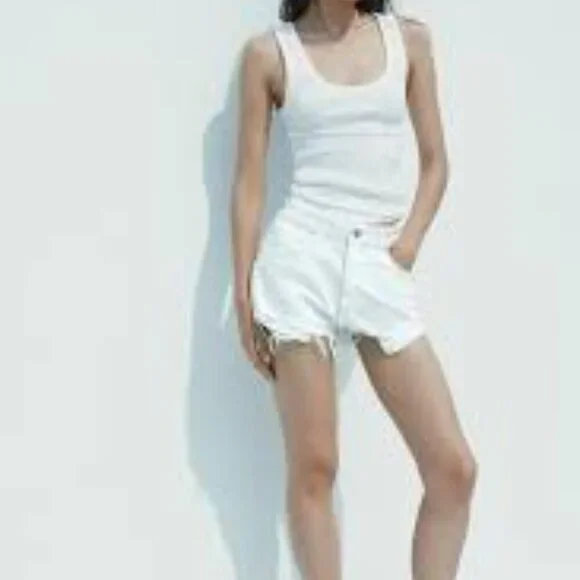 NWR Zara White High Rise Shorts Size 6
