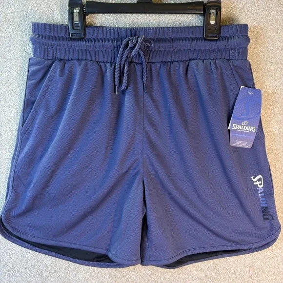 Spalding Gym Essentials Shorts Men's Small Crown‎ Blue Mesh Athletic RLG0003