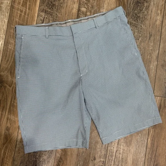 Walter Hagen Golf Shorts Men 38 Blue Gingham Micro-Check Performance Stretch 22