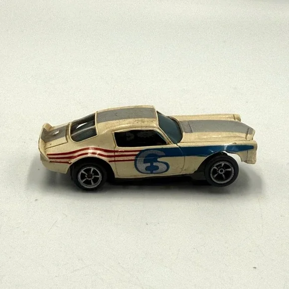Vintage Aurora AFX Chevrolet Camaro Slot Car White #6 HO Scale Singapore Chassis