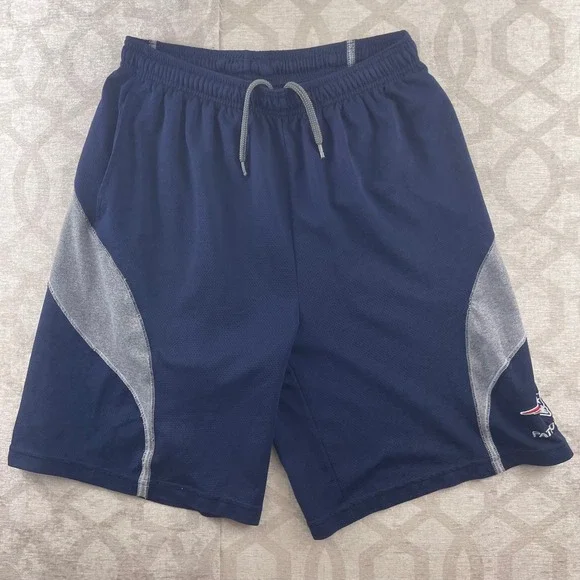 NFL Team Apparel New England Patriots Mens Medium Navy Blue Mesh Athletic Shorts