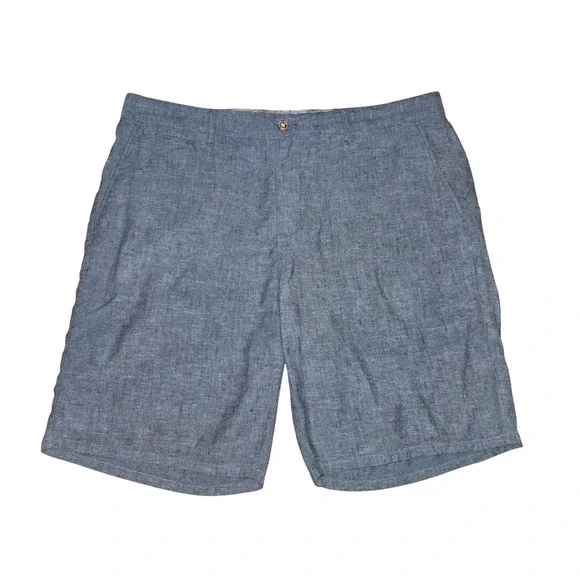 Johnnie-O Sterling Chambray Short Mens 38 Blue Linen Blend 9
