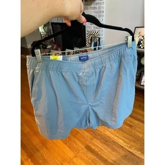 New Men's Apt.9 Premier Flex Shorts Pull-on/Drawstring/Pockets‎ blue XL