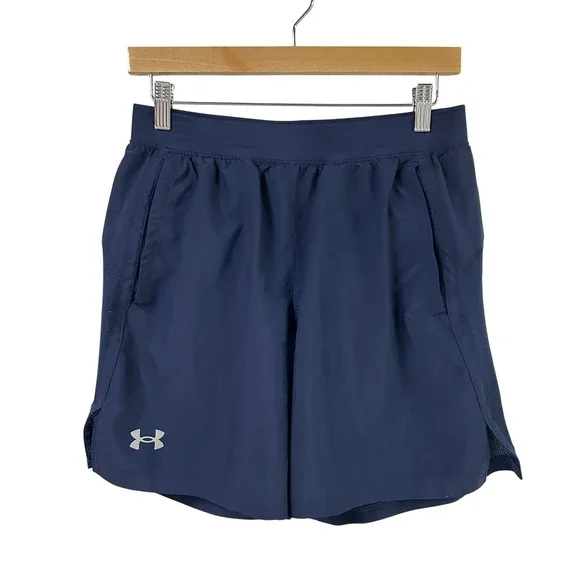 Under Armour Running Shorts Mesh Inset Medium Navy Blue Athletic Gorpcore Gym