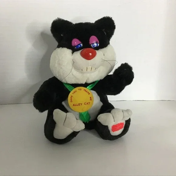 Vintage Black And White Alley‎ Cat Dare To Tease Me Plush Toy Not Tested