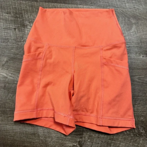 Yogalicious Lux Salmon Color Biker Shorts Size XS