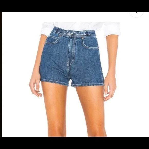 Rag & Bone Derby Denim High Rise Jean Shorts Womens 26 Medium Wash