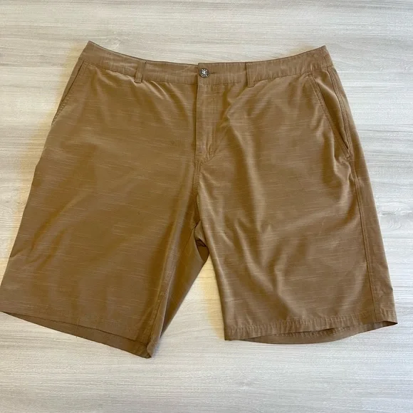 BKE Hybrid Shorts Mens 36/37 Tan‎ Standard Fit Bermuda Stretch Lightweight.