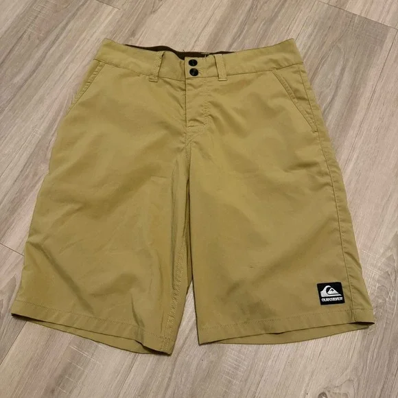 Quiksilver Amphibians Board‎ Shorts Men's 29  Brown Logo Hook Loop Snap Pockets