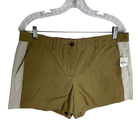 Gap Womens Tan Cream Colorblock Chino Short Shorts Size 8 NWT 960435‎