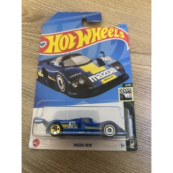 Hot Wheels Mazda 787B Retro Racers LeMans Diecast Car Blue Yellow