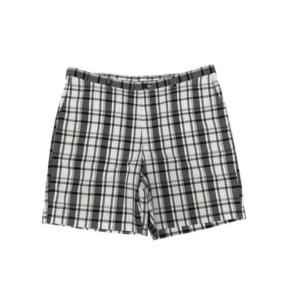 Mens‎ Haggar Plaid Shorts Size 46 Stretch Waistband