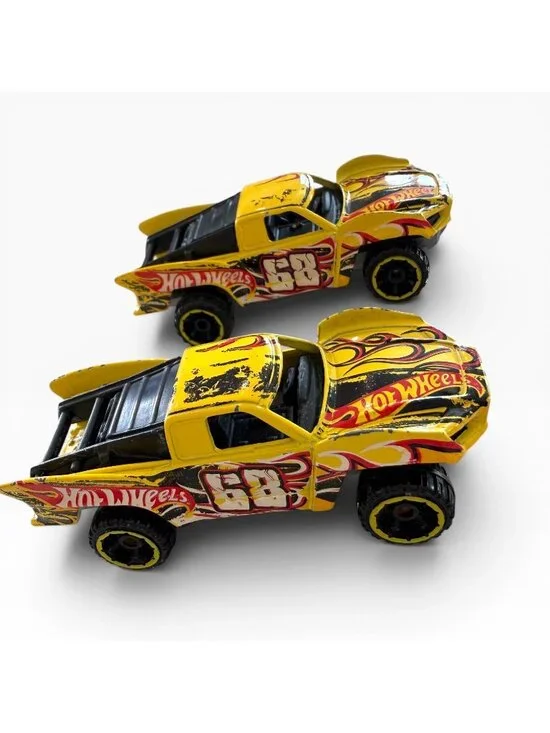 2013 Hot Wheels Team Hit Wheels Baja Truck Yellow  HW Off Road Track Set of 2