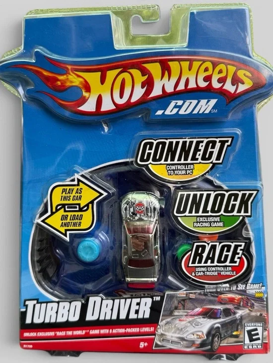 Hot Wheels Turbo Driver Controller PC Game Car-Tridge Sealed Mattel N1709 2008