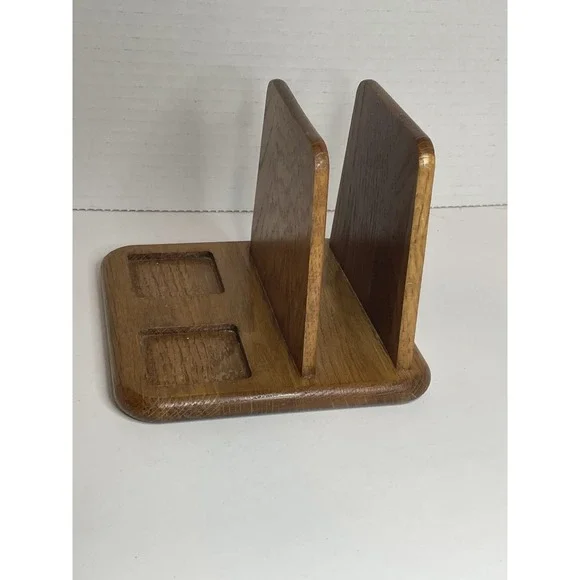 Vintage Vermillion Wooden Napkin Holder Made USA 5