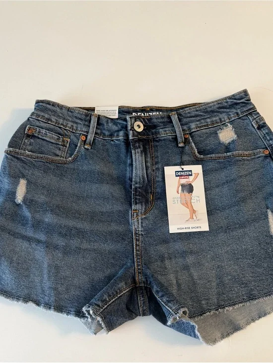 Denizen from Levi's Medium Blue Distressed High-Rise Jean Shorts