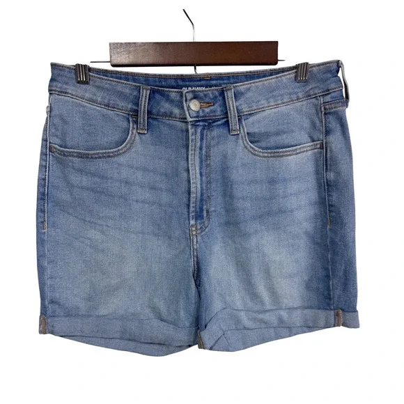 Old Navy Women's 12 Blue Denim Shorts High-Rise Wow Cuffed
