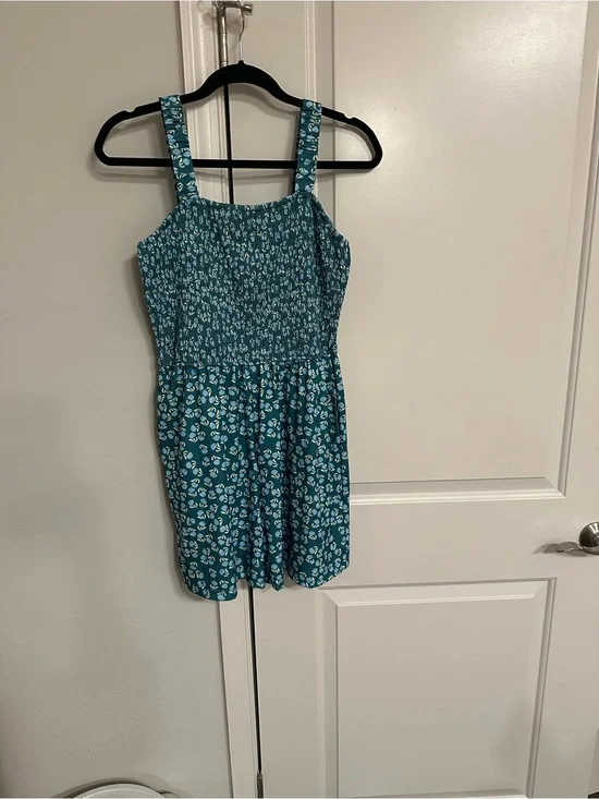 Smocked Floral Blue Women's Shorts Romper