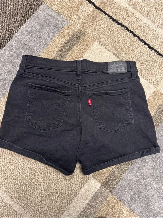 Levi's Black Women's Denim Shorts with Red Tab