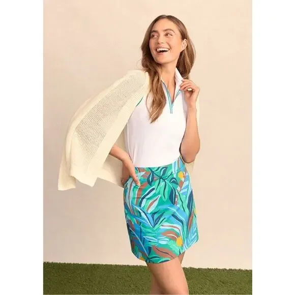 J. McLaughlin Green Blue Tropical Skort XS