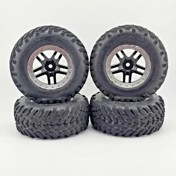 4x Traxxas Slash 4x4 Spec 1/10 Short Course Truck Tires on 12mm Hex Wheels