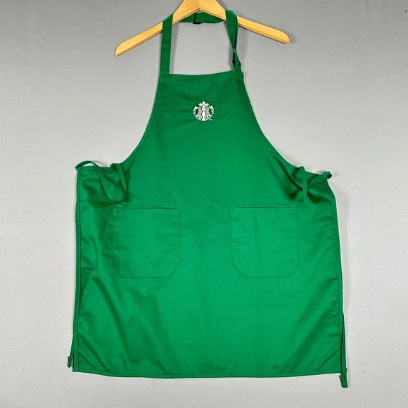 Starbucks Barista Apron Green Employee Uniform 2 Pocket Siren Logo Embroidered
