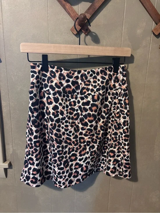 Leopard Print Skort in Black & Brown