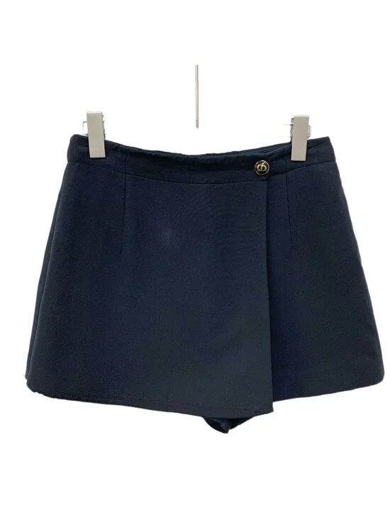 Dior Black Wool Single-Button Casual Shorts