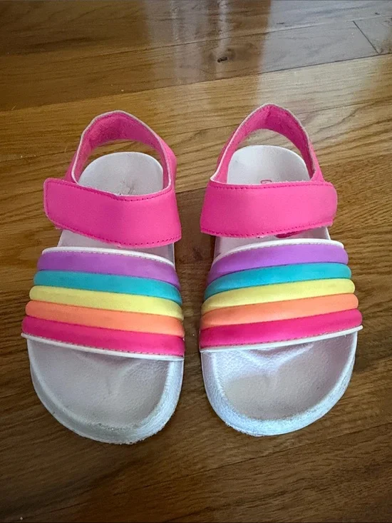 FREE WHEN BUNDLED! Gymboree Girls' Rainbow Strap Pink Sandals -Size 10