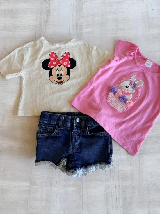 3T Girls Bundle | old navy shirt , Gymboree top & Cat & Jack short