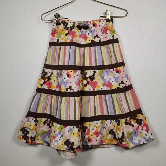 Gymboree Youth Girls Prairie Patchwork Tiered Skirt Boho Hippie Size 8
