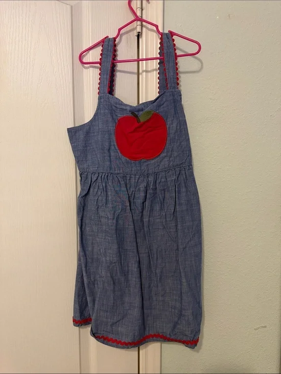 Gymboree Blue Sundress with Red Apple Applique