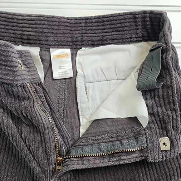 Gymboree Boys‎ Gray Corduroy Pants Size 8 Adjustable Waist Soft Feel Casual
