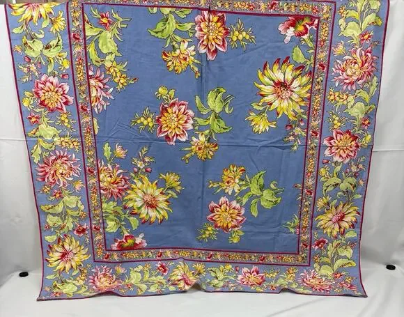APRIL CORNELL Home Tablecloth/Cafe-cloth 36”x36” Multicolor NEW Dahlia Days