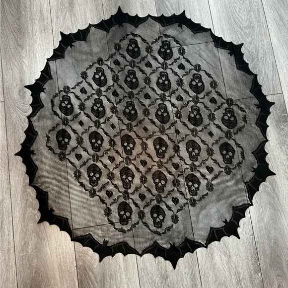 Black Lace Halloween Tablecloth