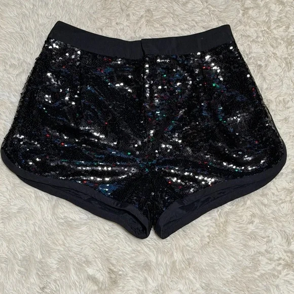 NWT Dundas Black Sequin Shorts - Size Medium