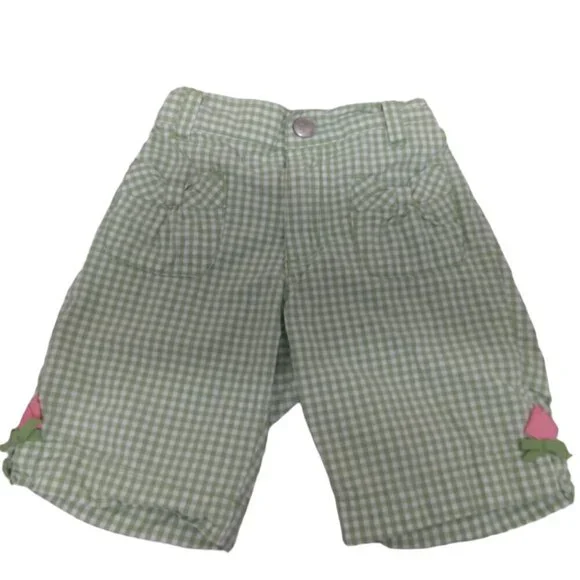Gymboree | Girls Green Check Elastic Waist Shorts  Size 5