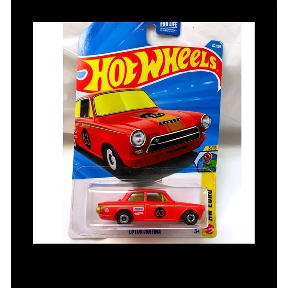 Hot Wheels Lotus Cortina Red HW Euro 3/10 67/250 Diecast Race Car 2023 New
