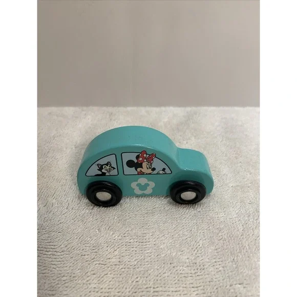 Melissa &Doug Disney Wooden Car Minnie‎ Mouse Blue Vehicle Replacement Toy