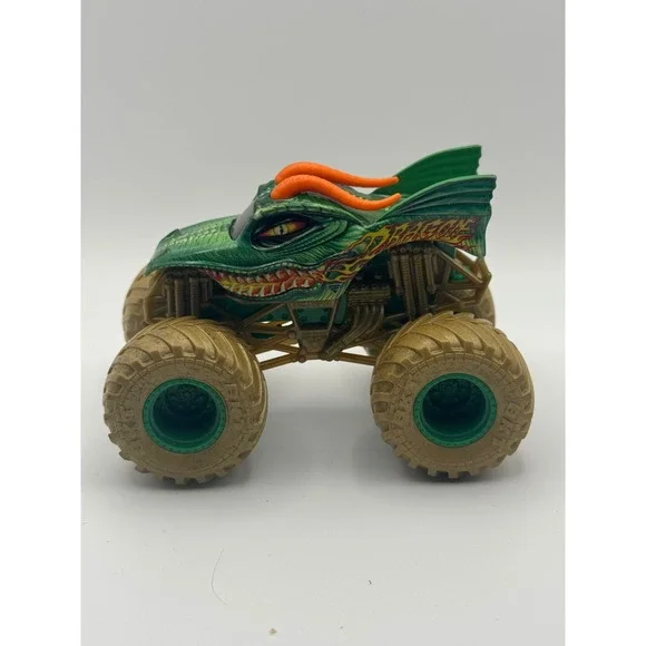 Monster Jam Dragon Truck Green‎ Orange Diecast Toy Vehicle