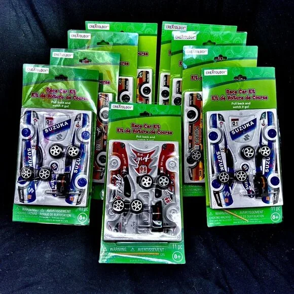 9 pack Creatology‎ Race Car Kits (Yellow, Blue  & Black Car) - BRAND NEW!! Party