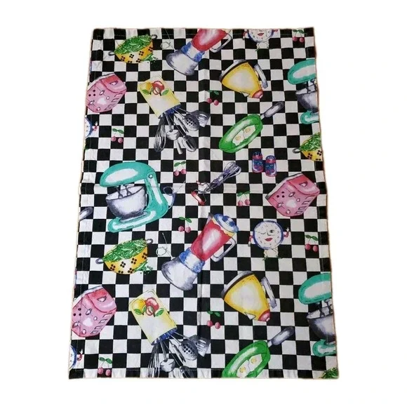 Kitchen Tea Towel Checkered Toaster Blender Kitchen Gadgets Kitsch‎ Farmhouse