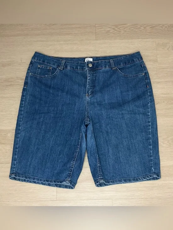 Just My Size Classic Mid-Length Denim Shorts - Blue