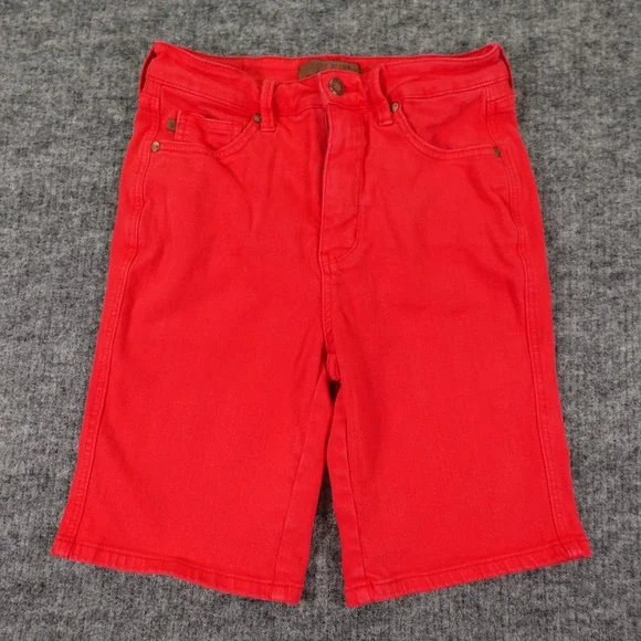 Judy Blue Shorts‎ Womens Large Red Bermuda Tummy Control Garment Dyed JB150279